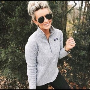 ⛰️ Patagonia - Womens Gray Better Sweater 1/4 zip Fleece Pullover